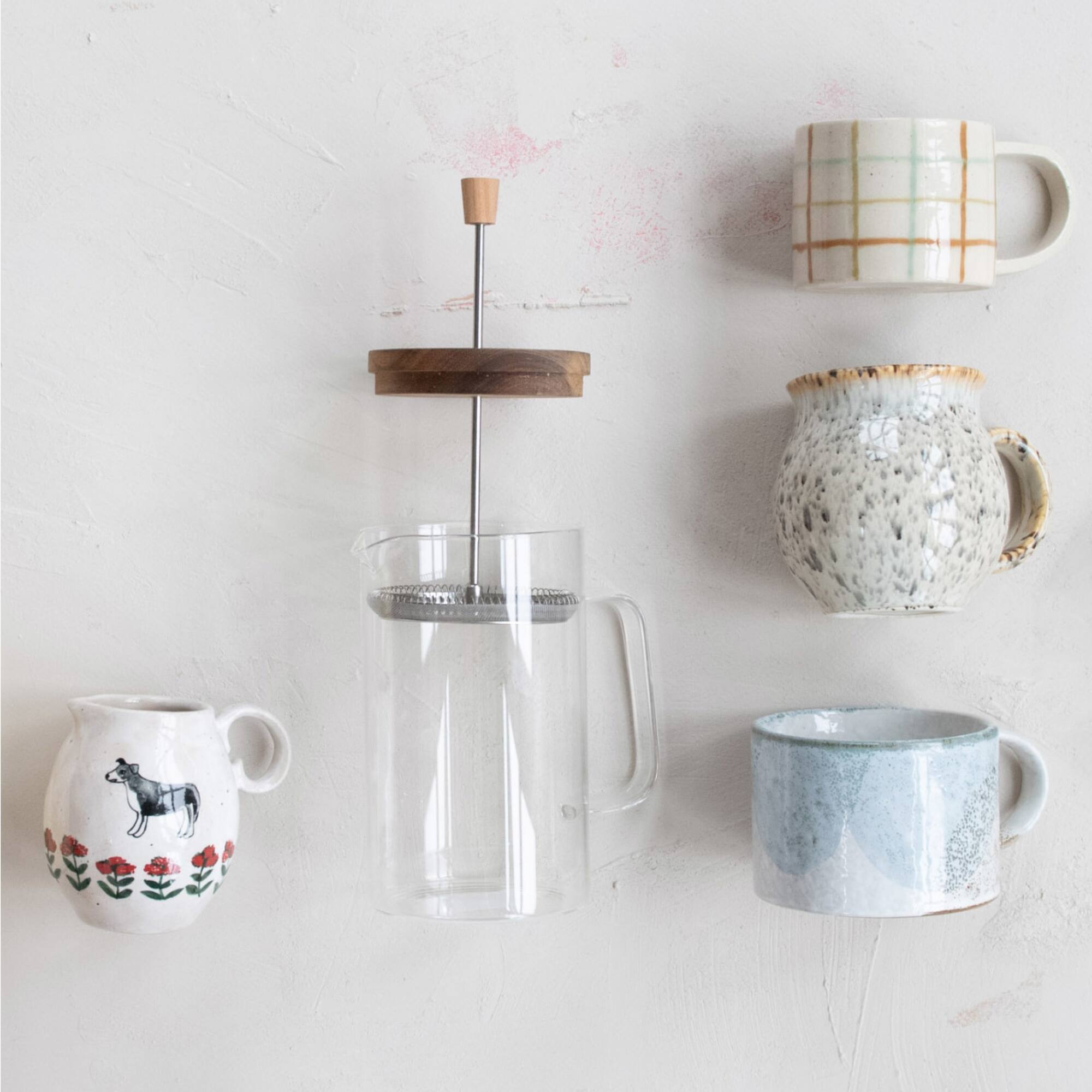 Hello Honey® 36oz. Glass & Stainless Steel French Press Coffee Maker with Acacia Wood Lid